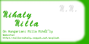 mihaly milla business card